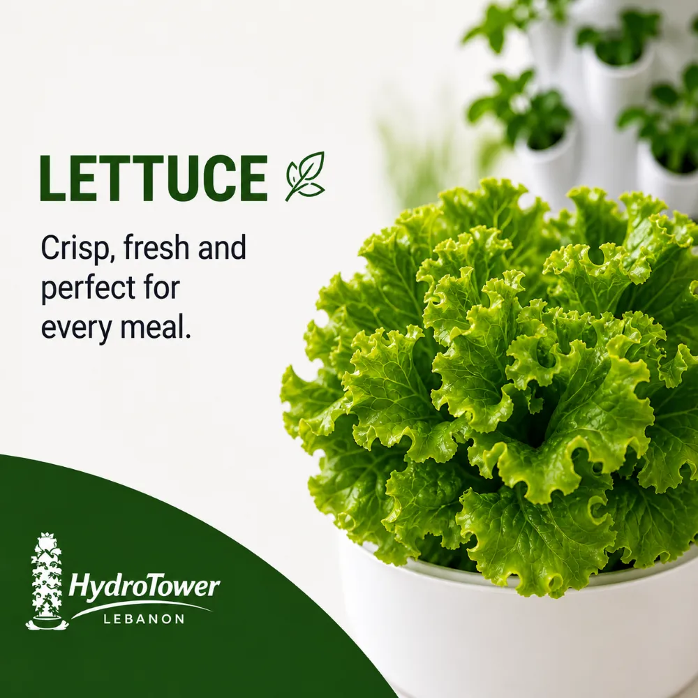 Fresh lettuce growing on the tower